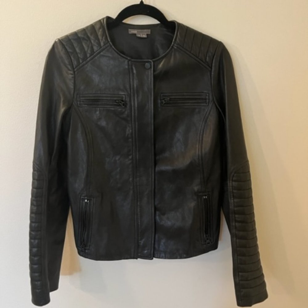 Vince Size Medium Black Leather Jacket